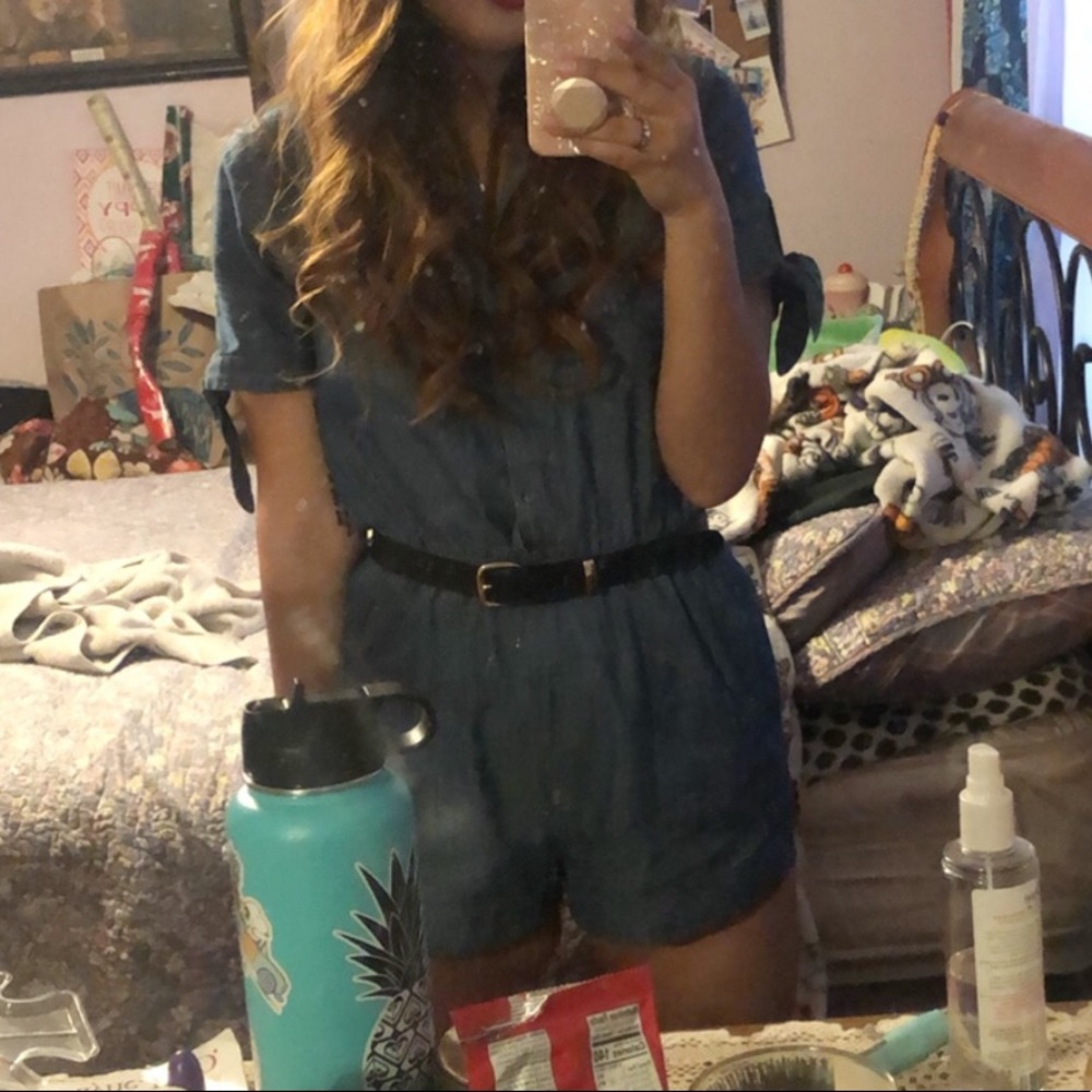 express denim chambray romper